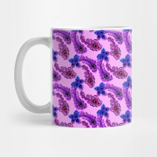 Peacock Neck Gator Pink Purple Blue Peacock Feathers Mug